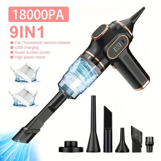 Aspirateur Multifonction 2-en-1 Souffleur Aspiration 18000PA Sans Fil Portable Affichage Digital Silencieux 70dB Puissant Voiture