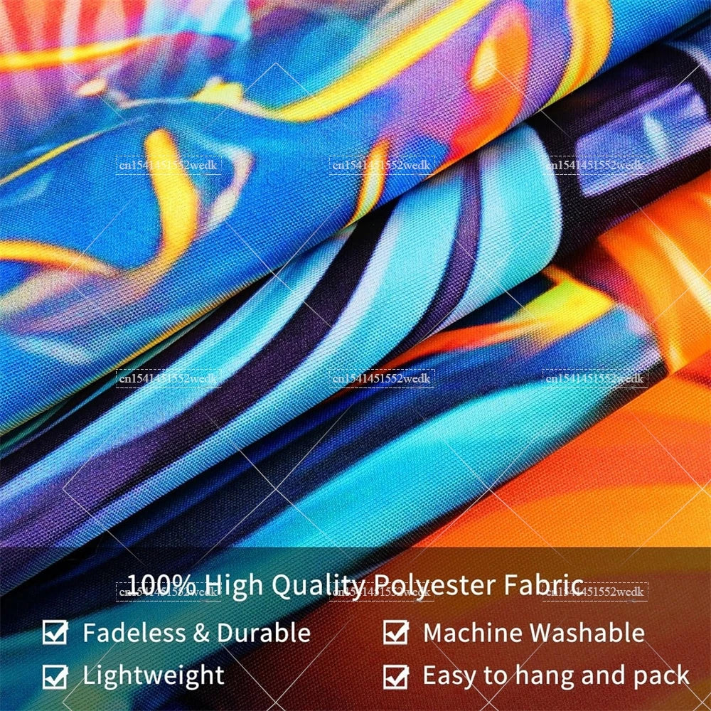 Tapisserie champignons lumière noire