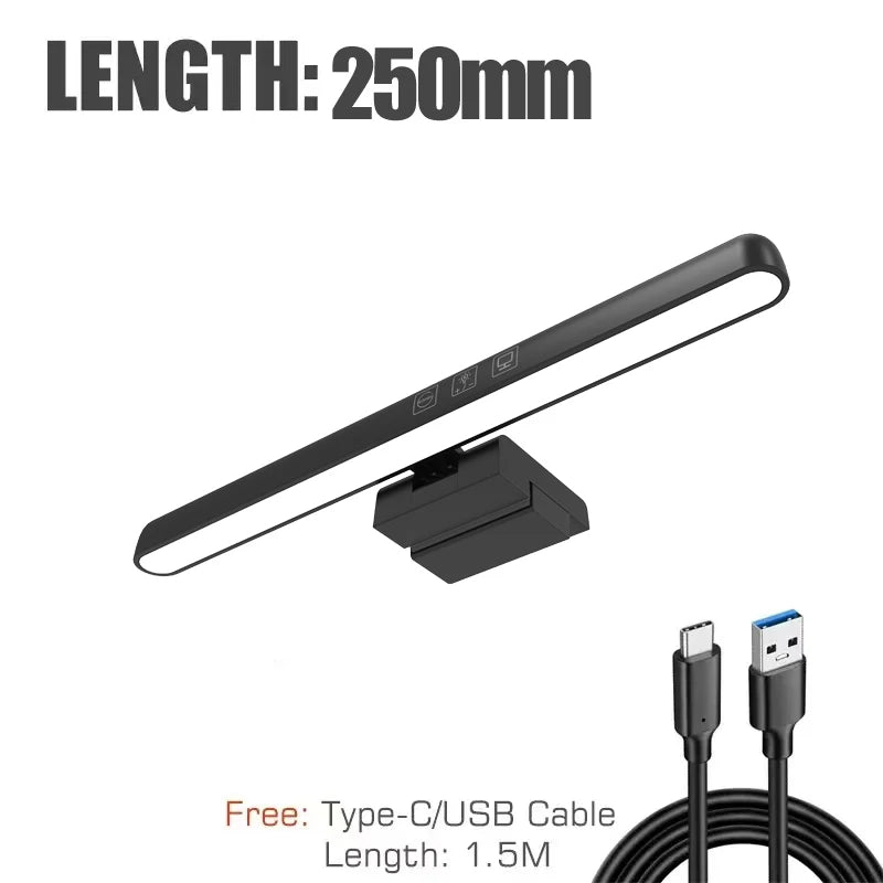 Barre lumineuse LED pour écran d’ordinateur, pour étude/lecture/travail, lampe suspendue pour écran avec intensité réglable, lampe de nuit et lampe de protection des yeux