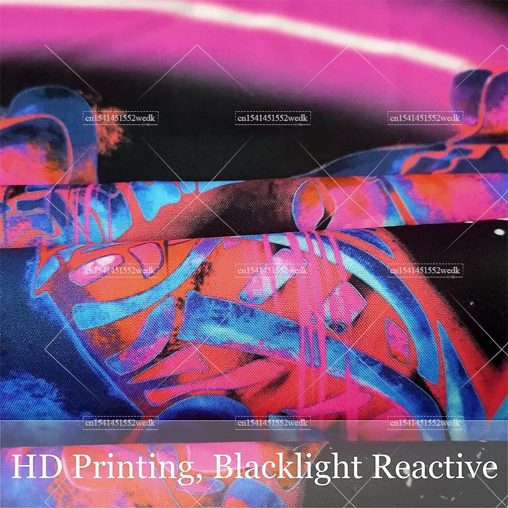 Tapisserie champignons lumière noire