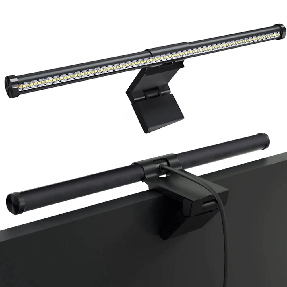 Barre lumineuse LED pour écran d’ordinateur, lampe suspendue RGB pour écran, lampe d’ambiance de bureau pour travail, étude, lecture et gaming, éclairage à intensité réglable, 44 cm