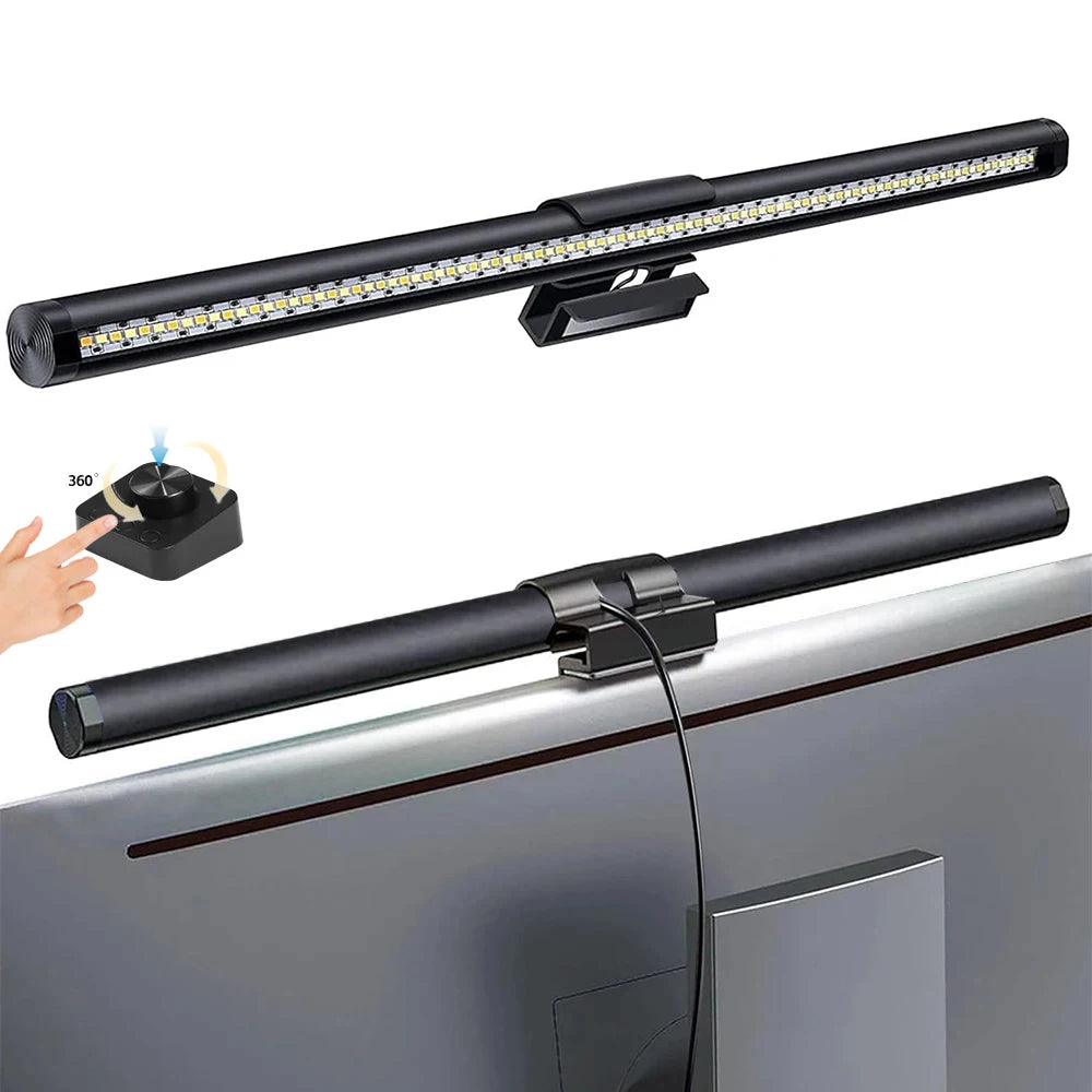 Barre lumineuse LED pour écran d’ordinateur, lampe suspendue RGB pour écran, lampe d’ambiance de bureau pour travail, étude, lecture et gaming, éclairage à intensité réglable, 44 cm