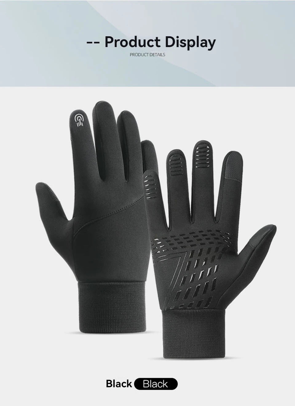 Gants Velours Tactiles Imperméables - Cyclisme, Moto & Sports d'Hiver