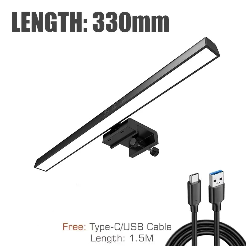 Barre lumineuse LED pour écran d’ordinateur, pour étude/lecture/travail, lampe suspendue pour écran avec intensité réglable, lampe de nuit et lampe de protection des yeux