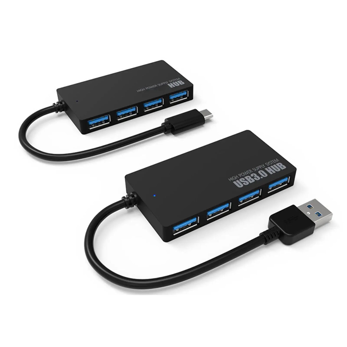 Hub USB à 4 ports – Répartiteur USB 3.0/2.0 pour PC | Extenseur USB avec adaptateur d’alimentation | Accessoire pour ordinateur Y6A4