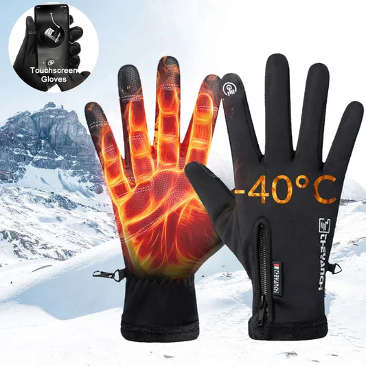 Gants d'Hiver Imperméables Tactiles - Chauds et Coupe-Vent pour Sport, Randonnée, Ski et Course