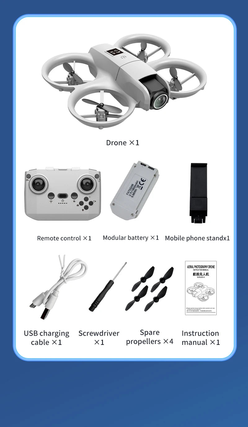 Mini Drone H135 4K Wi-Fi FPV pliable avec lumières colorées