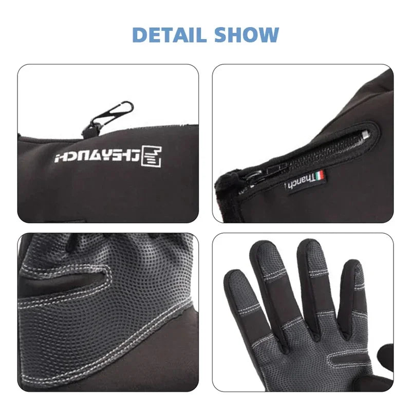 Gants d'Hiver Imperméables Tactiles - Chauds et Coupe-Vent pour Sport, Randonnée, Ski et Course