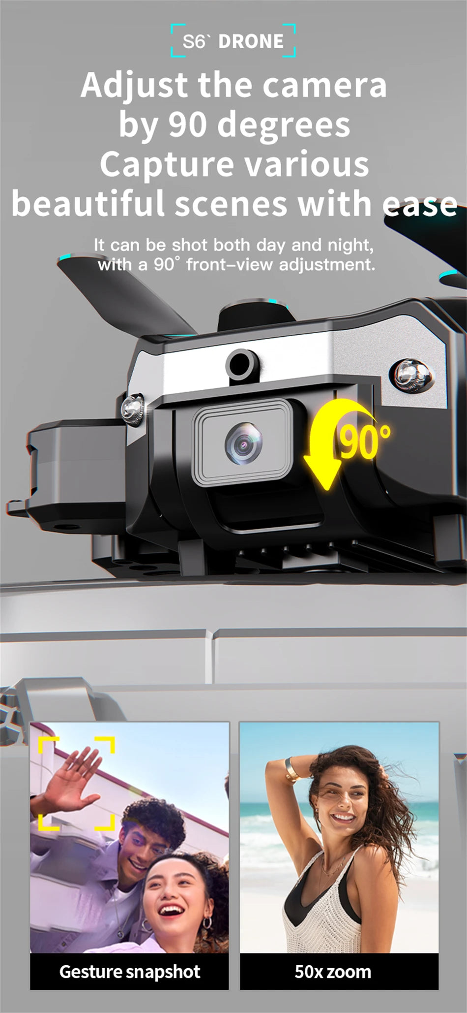 Drone S6 8K/4K HD avec écran et évitement d’obstacles