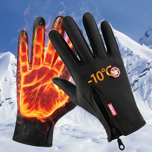 Gants Hiver Homme Femme Écran Tactile Chauds Extérieur Vélo Conduite Moto Anti-Froid Coupe-Vent Antidérapants