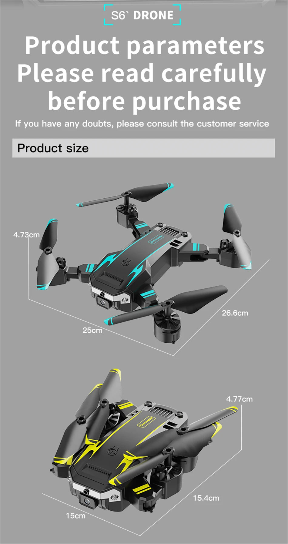 Drone S6 8K/4K HD avec écran et évitement d’obstacles