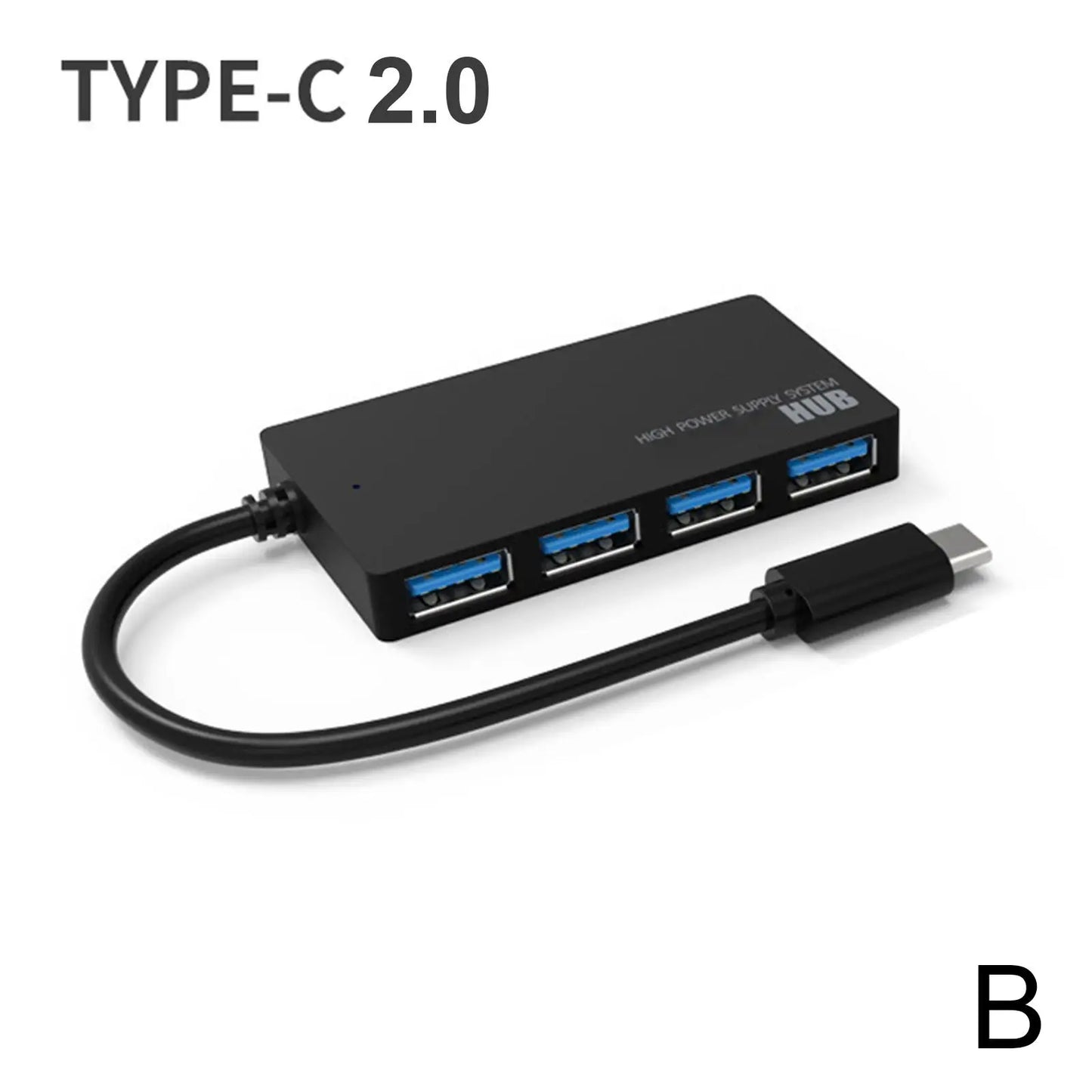 Hub USB à 4 ports – Répartiteur USB 3.0/2.0 pour PC | Extenseur USB avec adaptateur d’alimentation | Accessoire pour ordinateur Y6A4