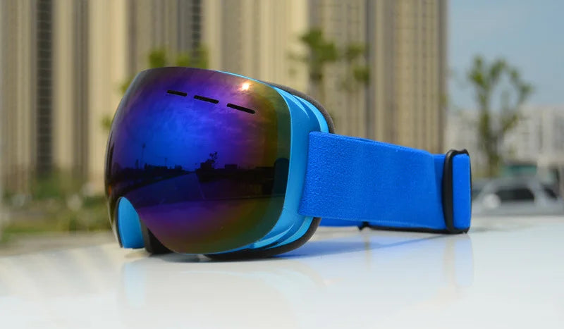 Lunettes de ski JSJM à double couche anti-buée, UV400, lunettes de motoneige pour adulte, unisexes, pour sports d’hiver : ski, snowboard et activités en extérieur.