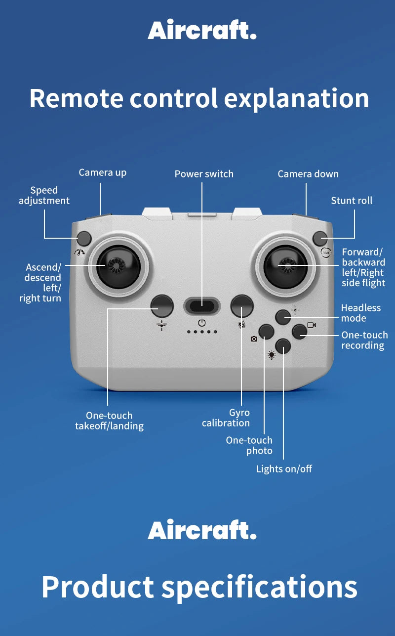 Mini Drone H135 4K Wi-Fi FPV pliable avec lumières colorées