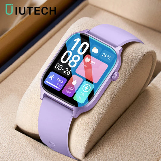 Montre Connectée IUTECH Y7 2024 pour Hommes et Femmes, Appels Bluetooth, Montre Intelligente Sportive Étanche, Suivi Santé, Montre Électronique au Poignet