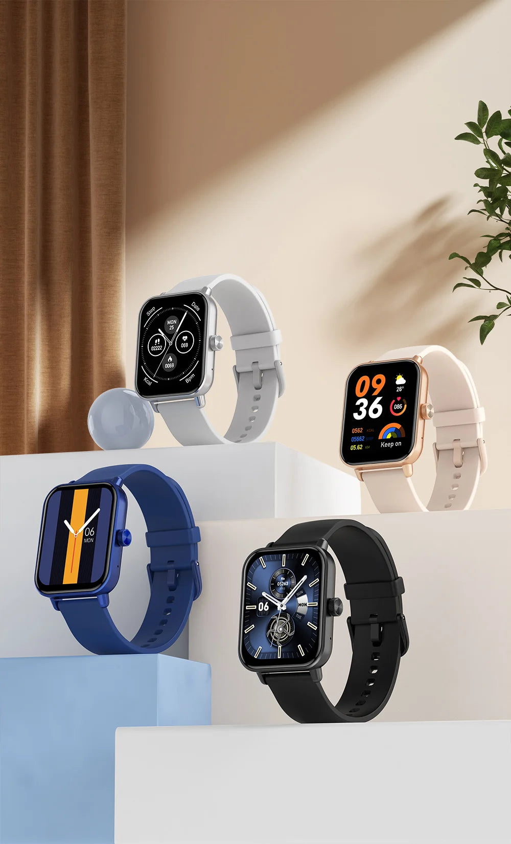 Montre Connectée COLMI P81 avec Appels Vocaux, Écran 1,9″, Suivi Santé 24 h, Plus de 100 Modes Sport, Bluetooth, Pour Hommes et Femmes