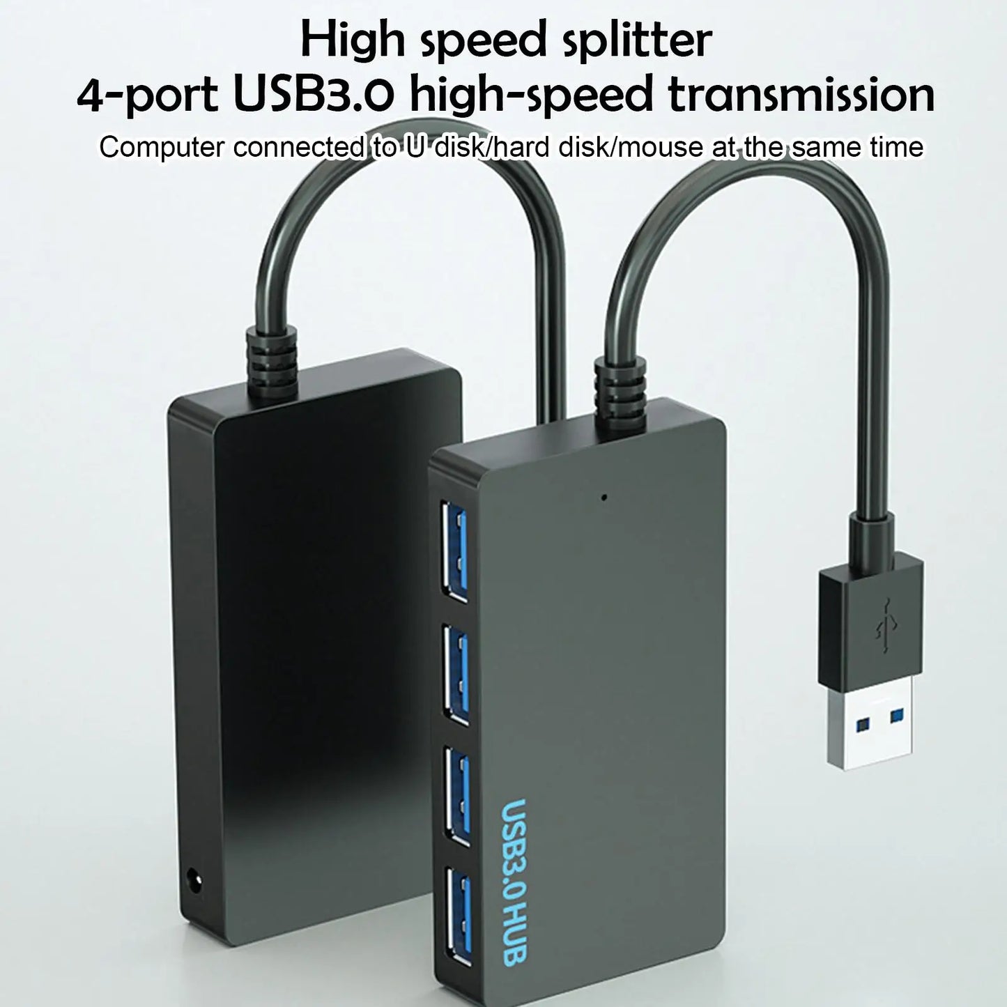 Hub USB à 4 ports – Répartiteur USB 3.0/2.0 pour PC | Extenseur USB avec adaptateur d’alimentation | Accessoire pour ordinateur Y6A4