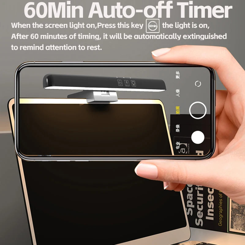 Barre lumineuse LED pour écran d’ordinateur, lampe de bureau USB RGB pour étude et lecture, lampe à luminosité réglable en continu, minuterie, 50 cm / 33 cm