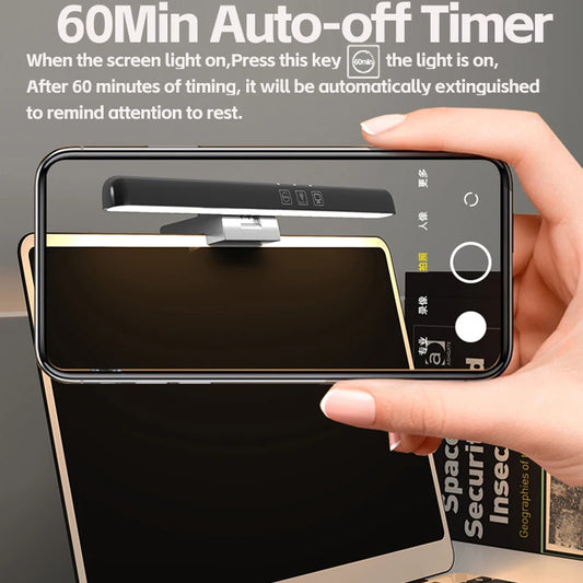 Barre lumineuse LED pour écran d’ordinateur, lampe de bureau USB RGB pour étude et lecture, lampe à luminosité réglable en continu, minuterie, 50 cm / 33 cm