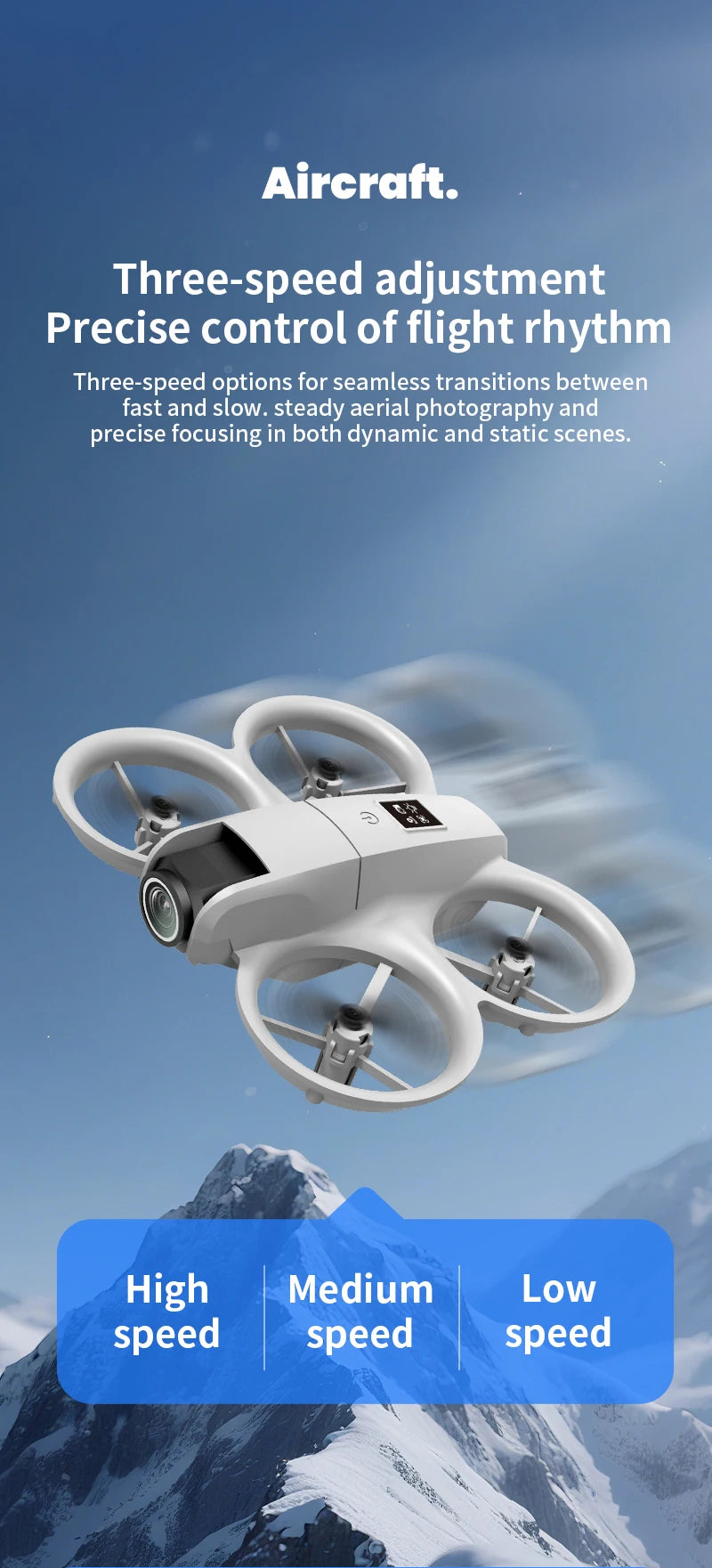 Mini Drone H135 4K Wi-Fi FPV pliable avec lumières colorées