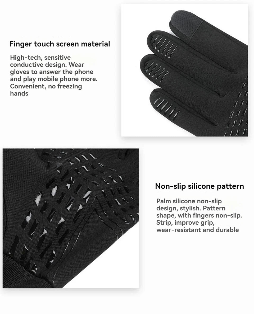 Gants Velours Tactiles Imperméables - Cyclisme, Moto & Sports d'Hiver