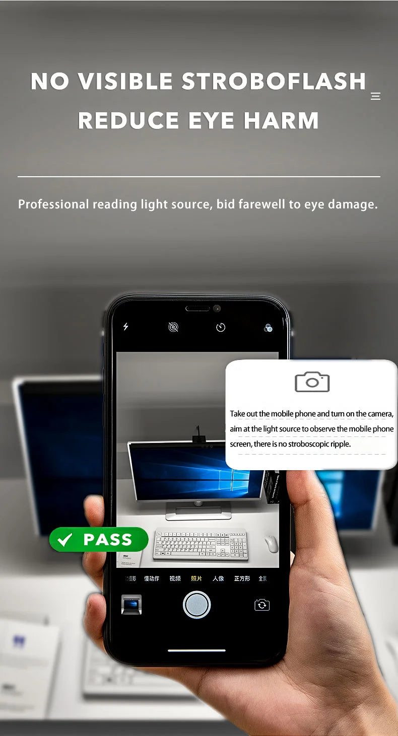 Barre lumineuse LED pour écran d’ordinateur, lampe de bureau USB RGB pour étude et lecture, lampe à luminosité réglable en continu, minuterie, 50 cm / 33 cm