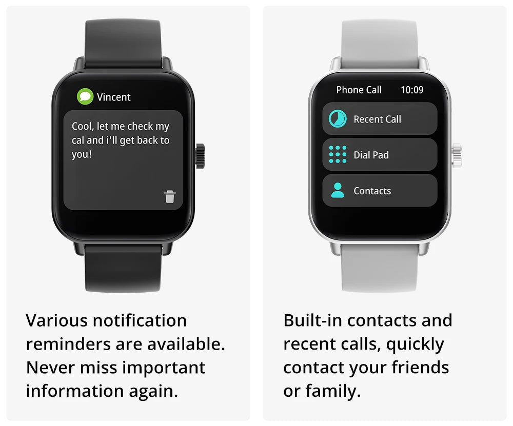 Montre Connectée COLMI P81 avec Appels Vocaux, Écran 1,9″, Suivi Santé 24 h, Plus de 100 Modes Sport, Bluetooth, Pour Hommes et Femmes