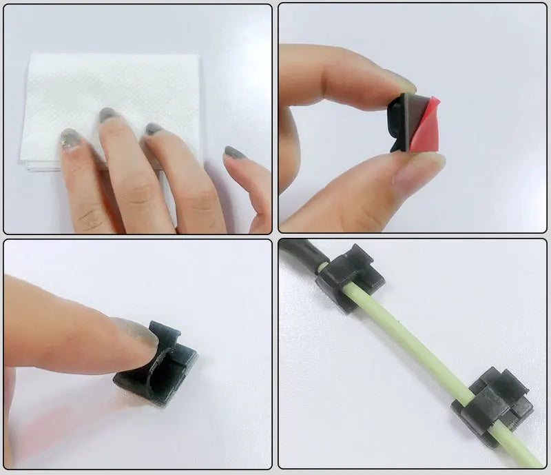 Lot de 10/50 clips de gestion de câbles – Guide et organiseur de fils – Fixations de protection pour câbles – Attaches de rangement pour cordons – Clips enrouleurs pour la maison