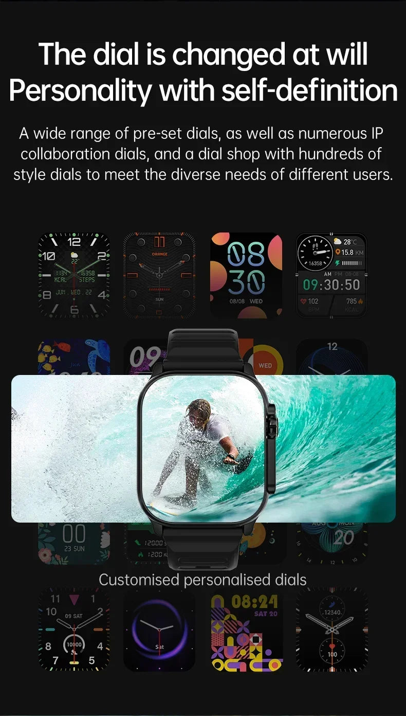 Nouvelle Montre Connectée Homme 49 mm Série 8 Écran AMOLED 2,3″ NFC Boussole Étanche Pour Apple Watch IWO Ultra 8 Montres Intelligentes 2025 Android