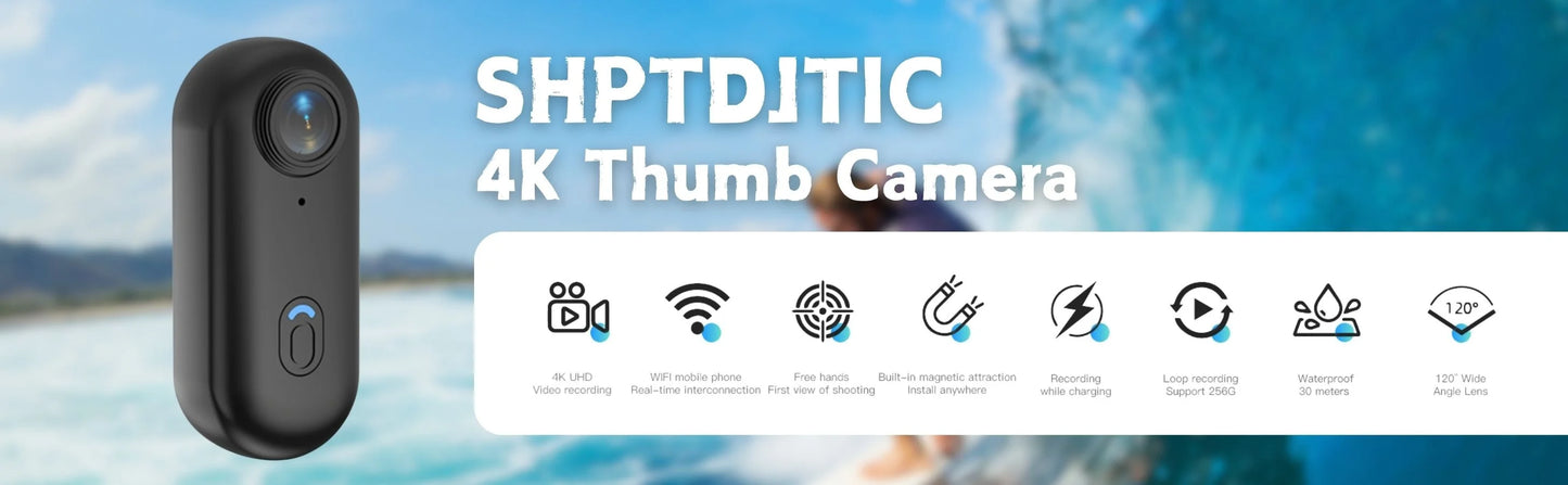 Caméra sportive extérieure 4K FHD 1080P, mini caméra d’action pour casque, moto et vélo, caméra corporelle pour le sport, le tournage et l’enregistrement vidéo.