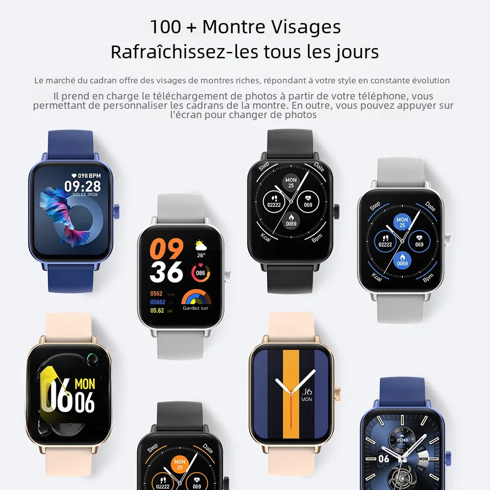 Montre Connectée COLMI P81 avec Appels Vocaux, Écran 1,9″, Suivi Santé 24 h, Plus de 100 Modes Sport, Bluetooth, Pour Hommes et Femmes