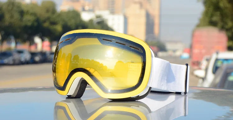 Lunettes de ski JSJM à double couche anti-buée, UV400, lunettes de motoneige pour adulte, unisexes, pour sports d’hiver : ski, snowboard et activités en extérieur.