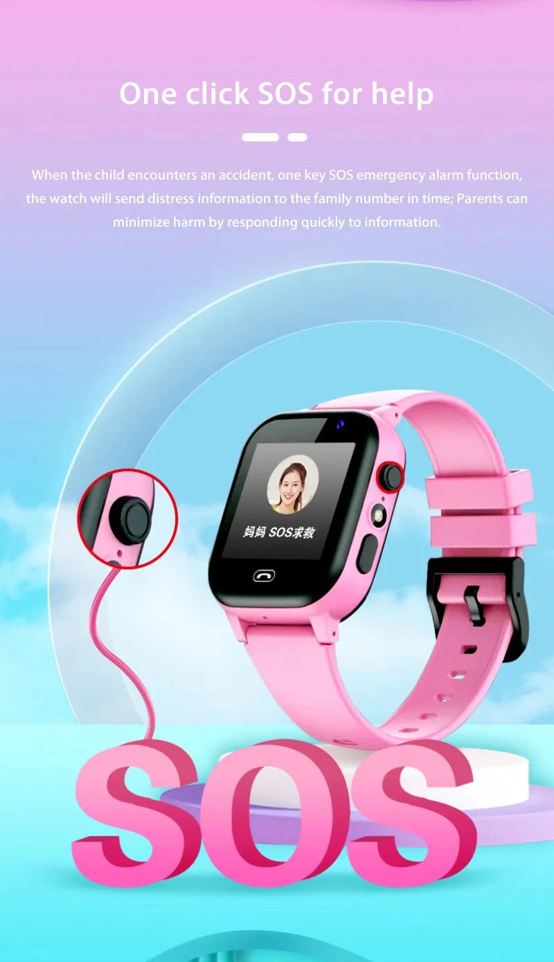 Montre Connectée Xiaomi Kids 4G pour Enfants, Appel SIM, Localisation GPS, Bouton SOS, Caméra, Étanche, Cadeau pour Garçons et Filles, Compatible iOS et Android, 2025