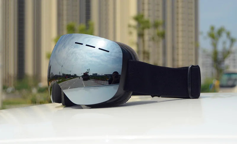 Lunettes de ski JSJM à double couche anti-buée, UV400, lunettes de motoneige pour adulte, unisexes, pour sports d’hiver : ski, snowboard et activités en extérieur.