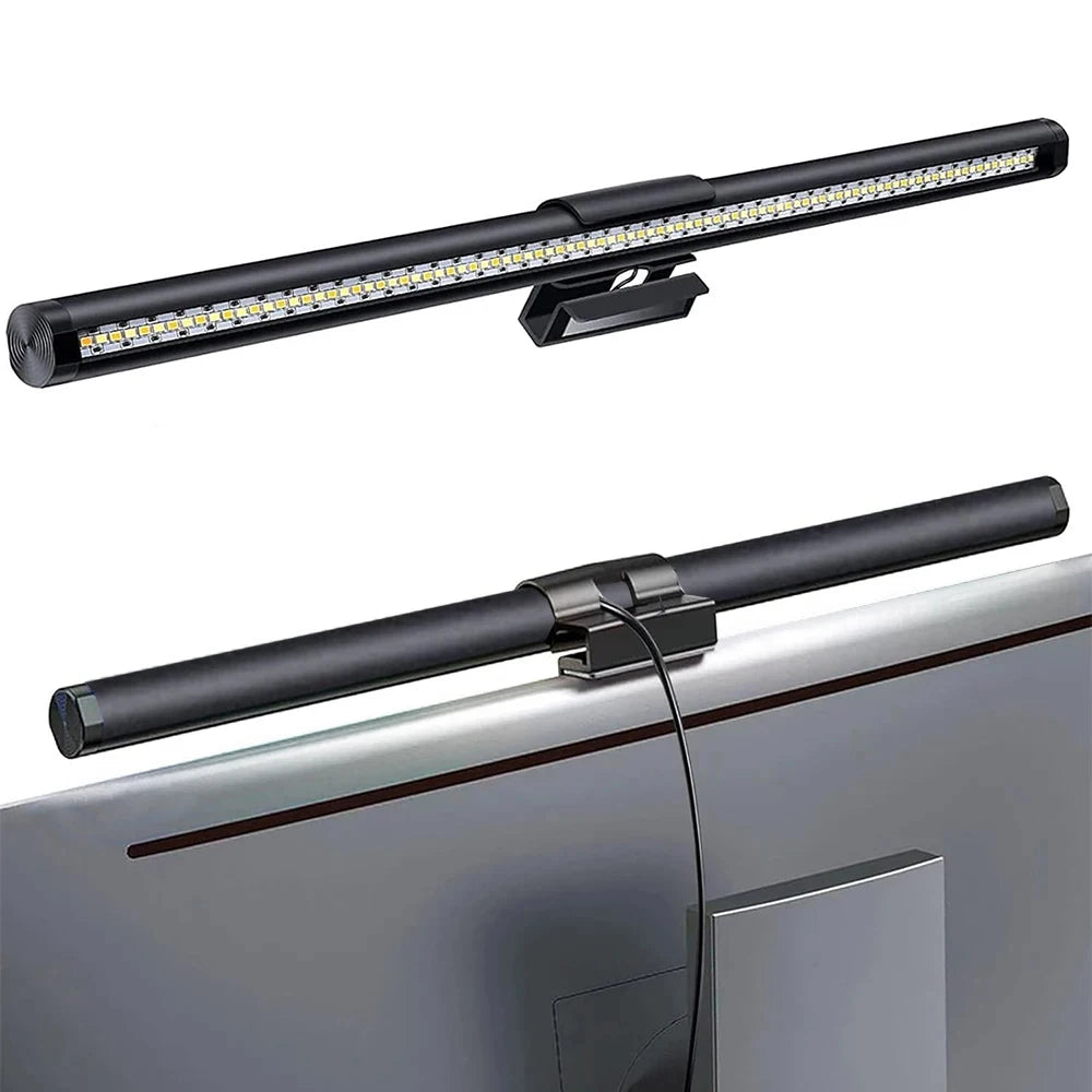 Barre lumineuse LED pour écran d’ordinateur, lampe suspendue RGB pour écran, lampe d’ambiance de bureau pour travail, étude, lecture et gaming, éclairage à intensité réglable, 44 cm