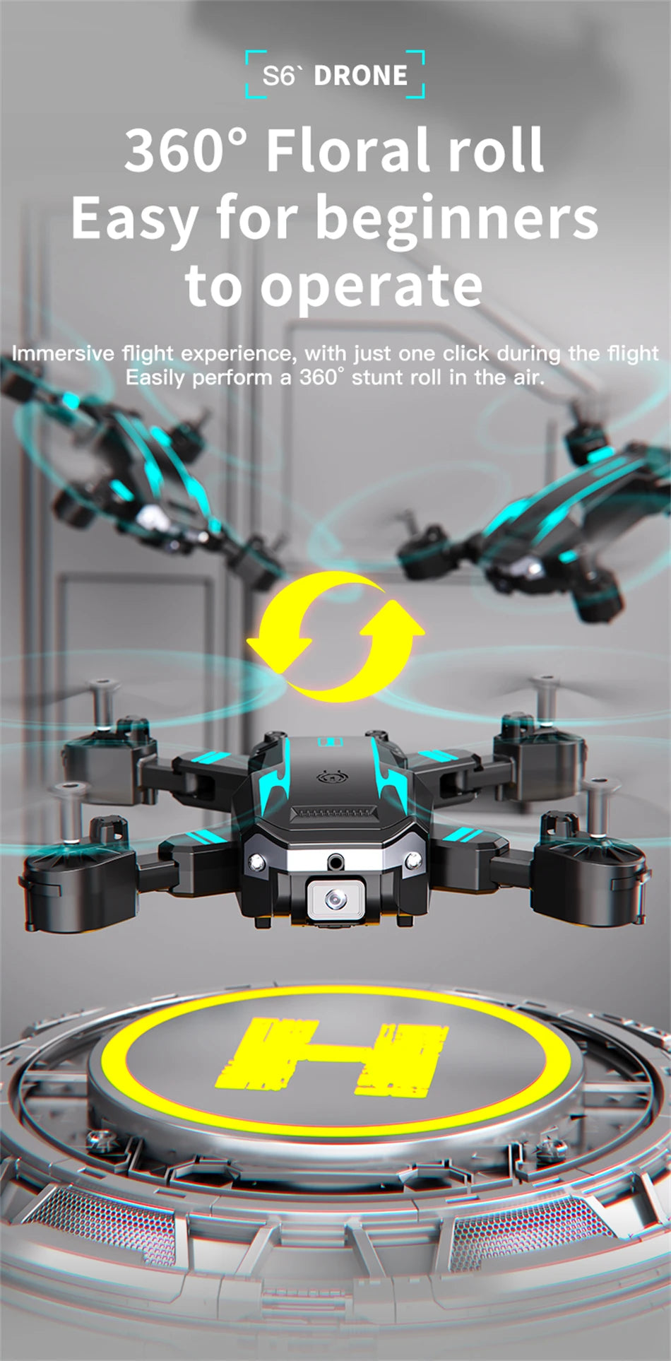 Drone S6 8K/4K HD avec écran et évitement d’obstacles