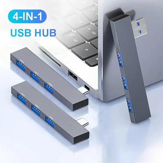 Hub USB-C 3.0 / Type-C 3.1 à 4 ports – Répartiteur USB multiports avec adaptateur OTG – Accessoire pour PC, Xiaomi, Lenovo