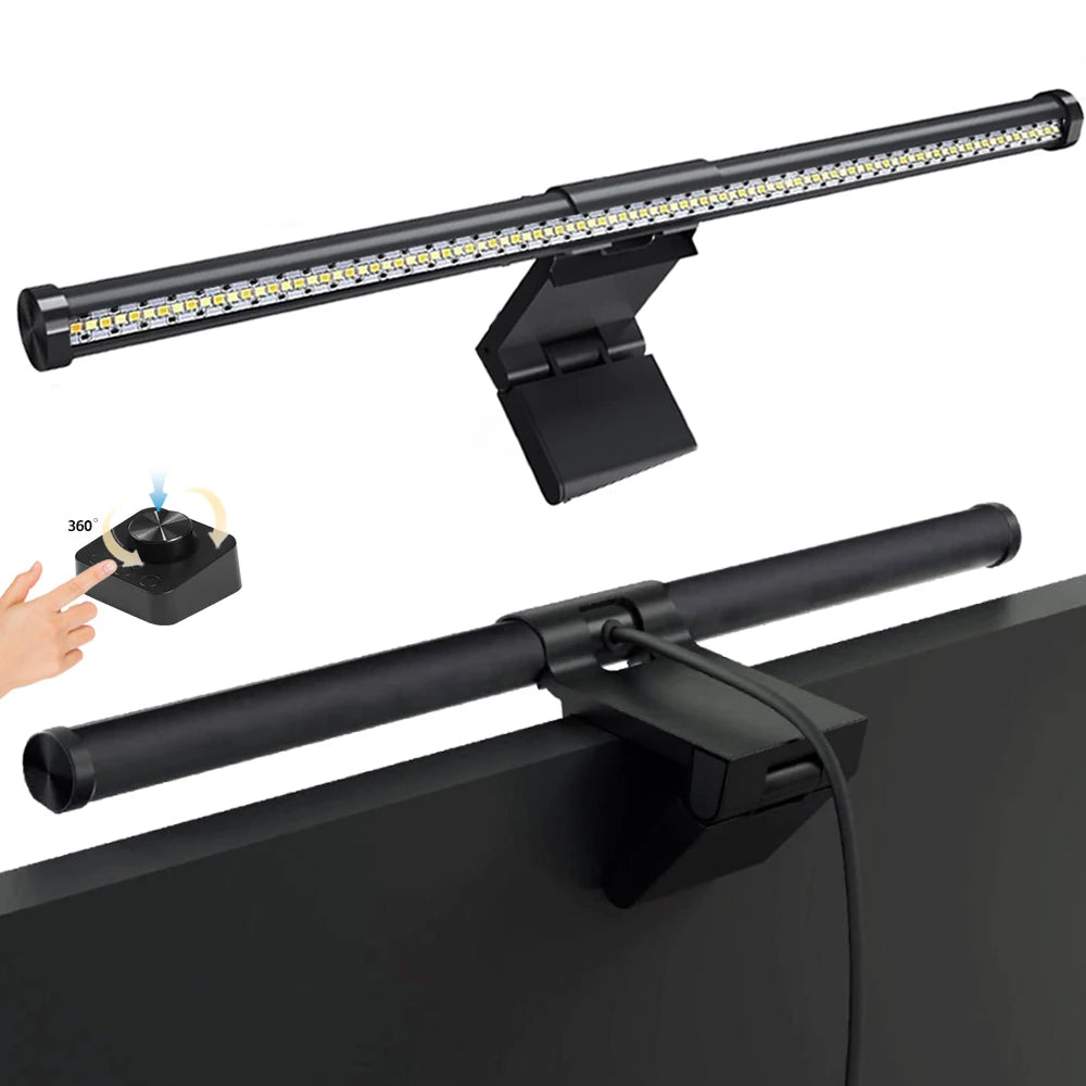 Barre lumineuse LED pour écran d’ordinateur, lampe suspendue RGB pour écran, lampe d’ambiance de bureau pour travail, étude, lecture et gaming, éclairage à intensité réglable, 44 cm