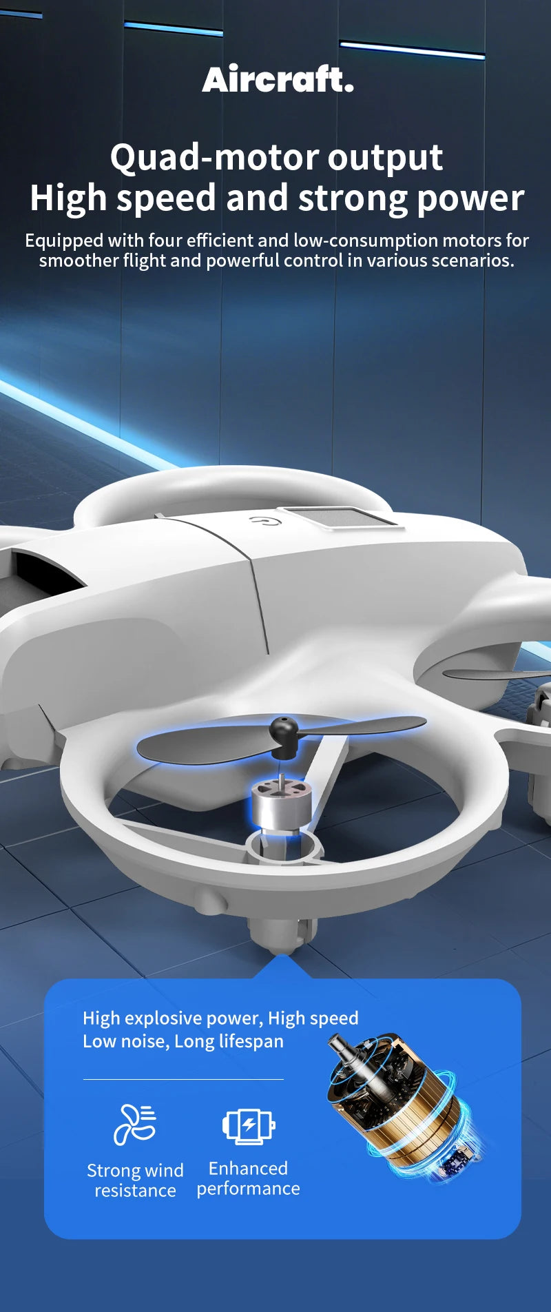 Mini Drone H135 4K Wi-Fi FPV pliable avec lumières colorées