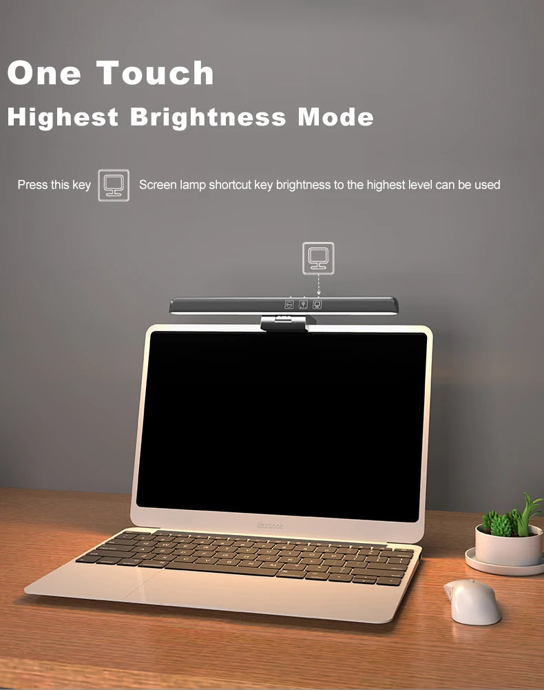 Barre lumineuse LED pour écran d’ordinateur, pour étude/lecture/travail, lampe suspendue pour écran avec intensité réglable, lampe de nuit et lampe de protection des yeux