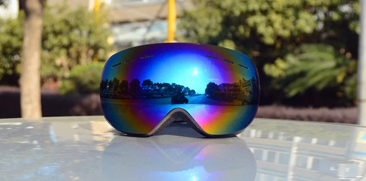 Lunettes de ski JSJM à double couche anti-buée, UV400, lunettes de motoneige pour adulte, unisexes, pour sports d’hiver : ski, snowboard et activités en extérieur.