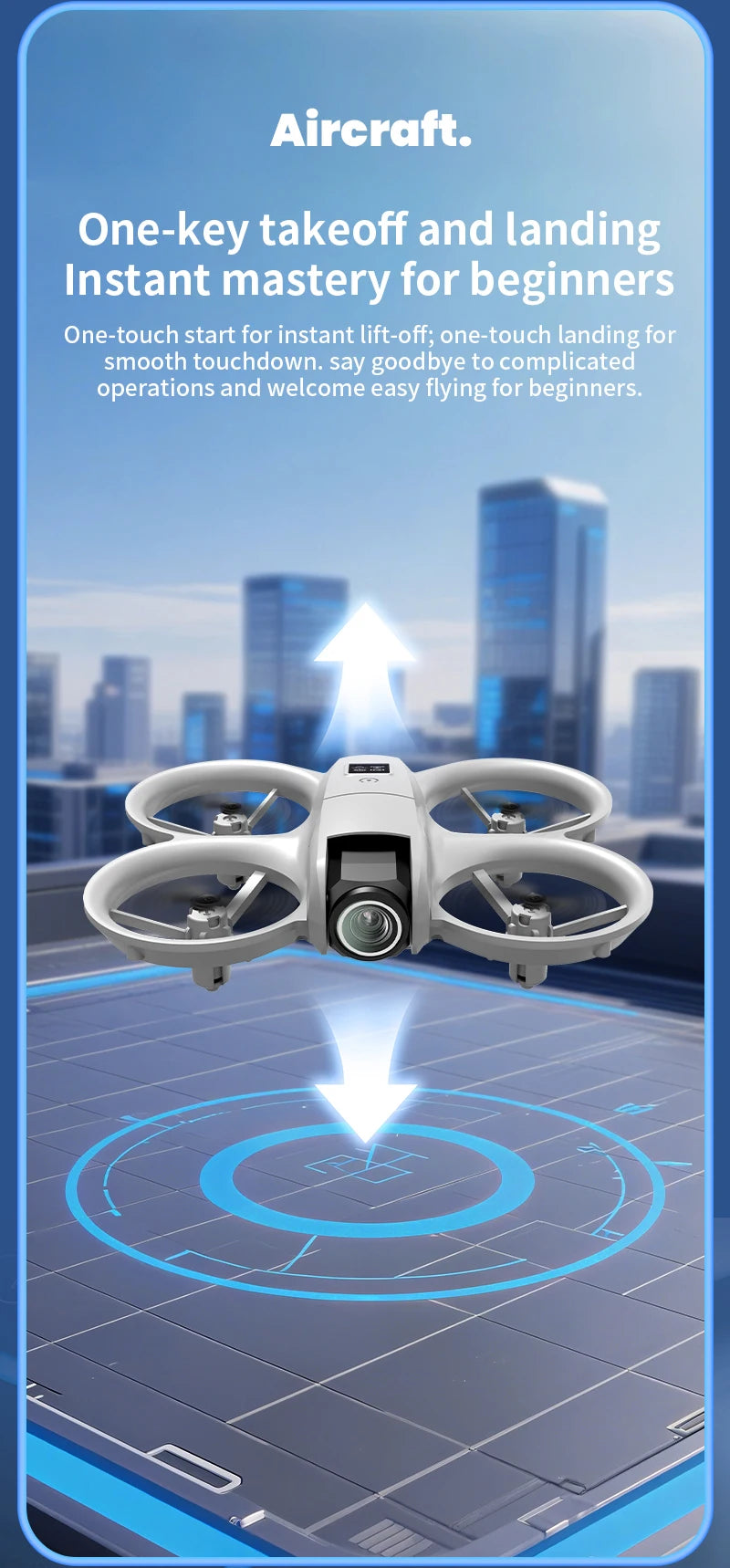 Mini Drone H135 4K Wi-Fi FPV pliable avec lumières colorées