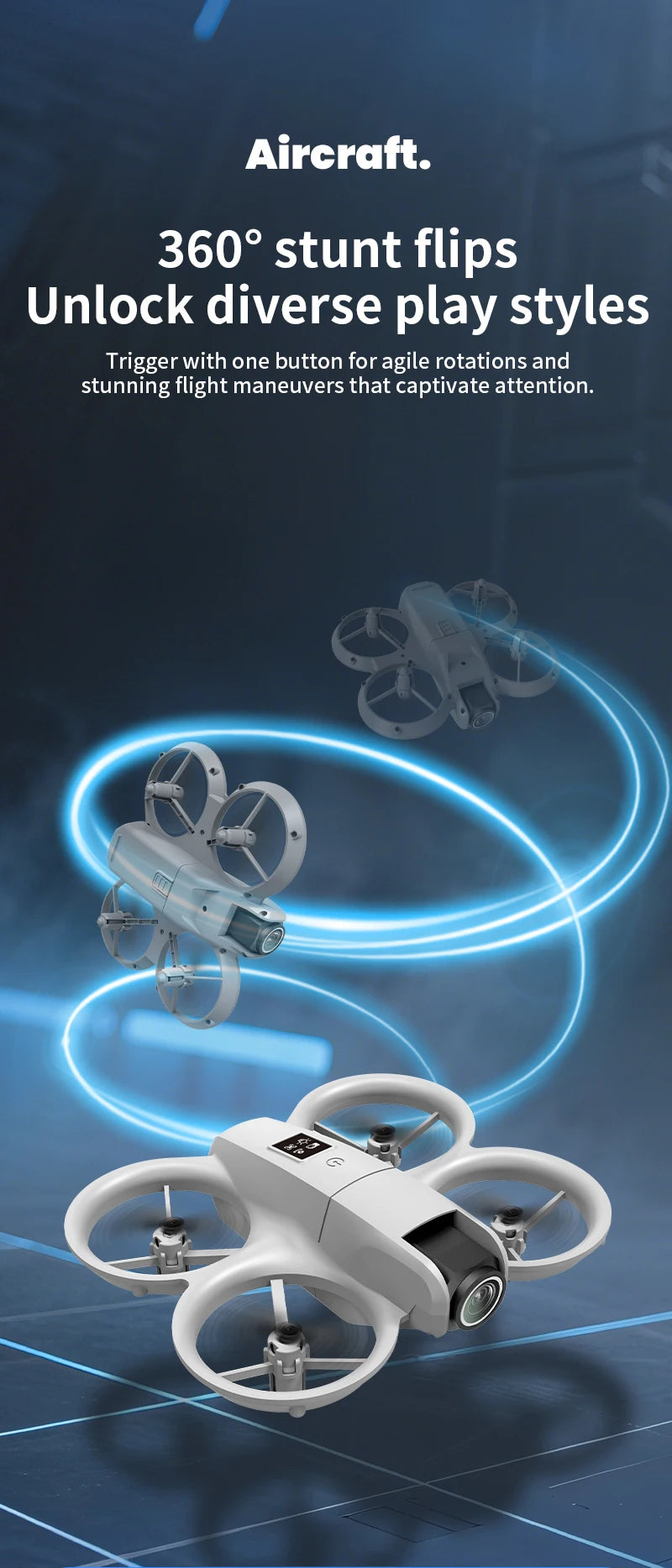 Mini Drone H135 4K Wi-Fi FPV pliable avec lumières colorées