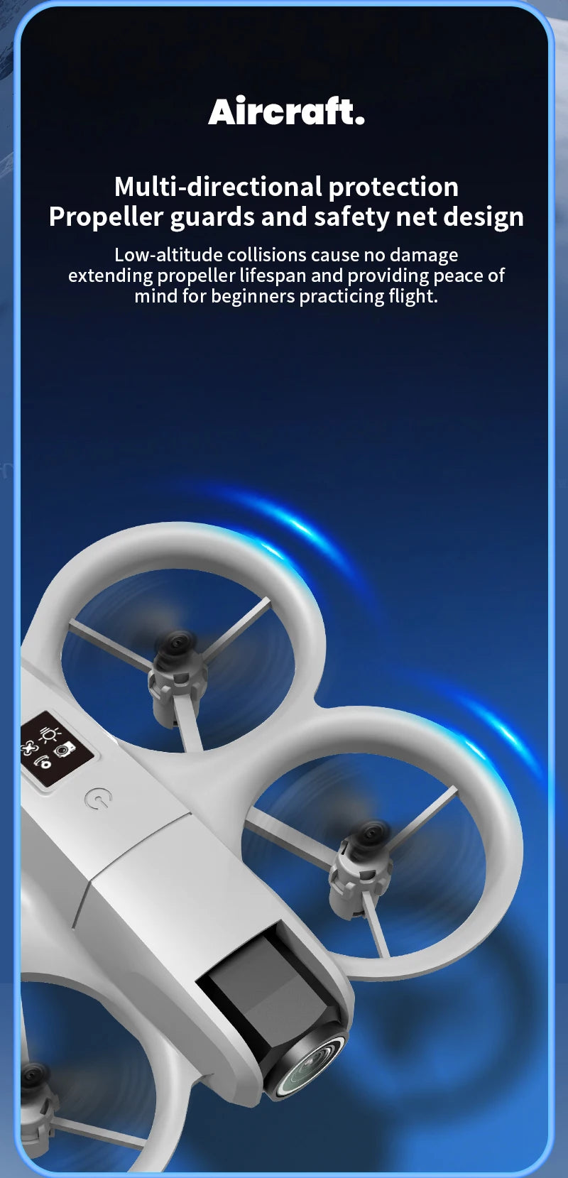 Mini Drone H135 4K Wi-Fi FPV pliable avec lumières colorées