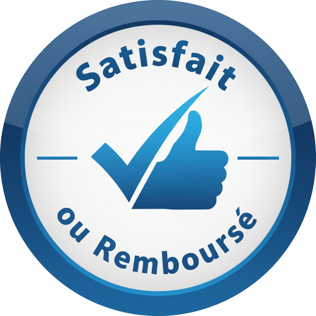 logo de satisfait ou remboursé en belu